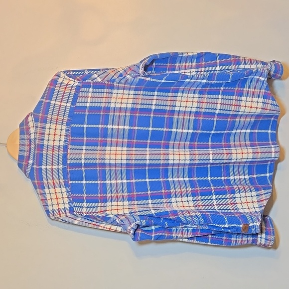 L.L. Bean Blue Plaid Button Front Knit Cotton Pocket Shirt Shacket NWOT - Picture 8 of 15